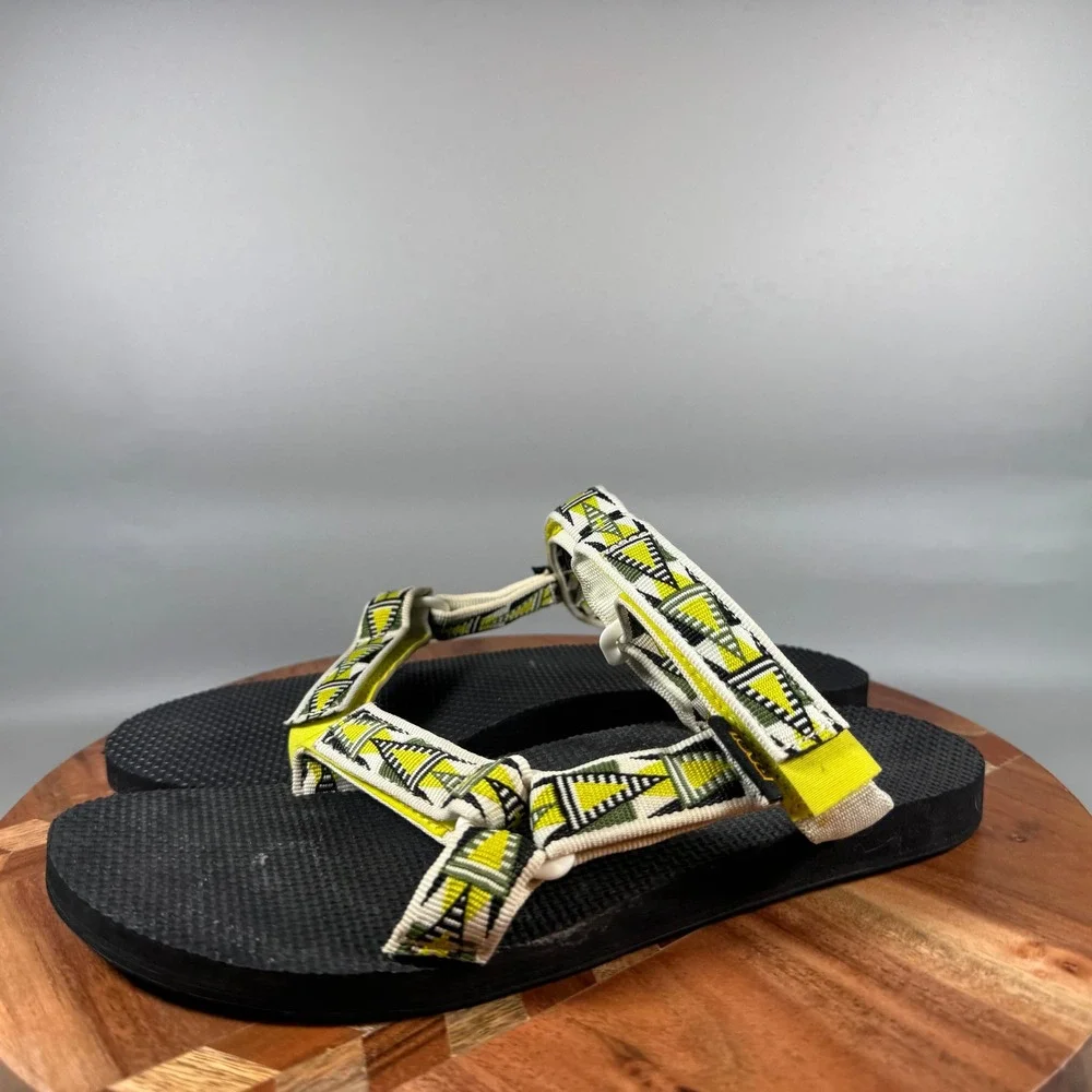 Teva Original Universal Geometric Sport Sandals Womens 10 Black Yellow 1010170